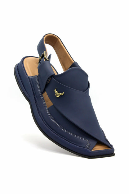 Luxury Zalmi Blue Authentic Peshawari Chappal by Rennuce