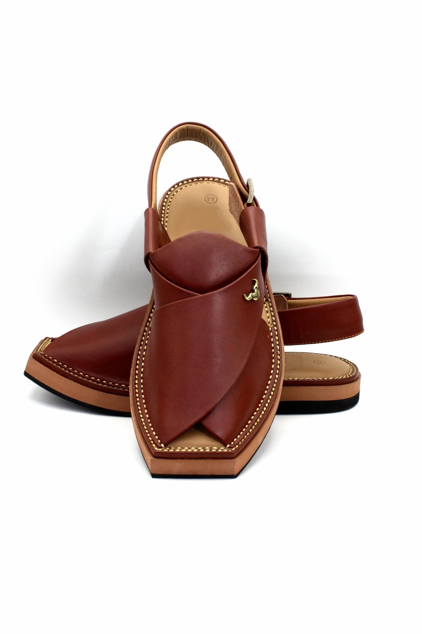 Luxury Meroon Authentic Peshawari  Kaptaan Chappal by Rennuce