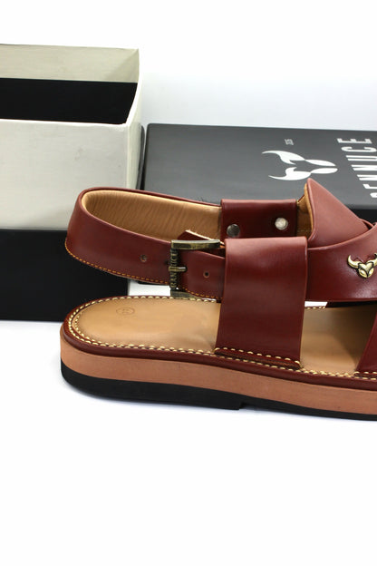 Luxury Meroon Authentic Peshawari  Kaptaan Chappal by Rennuce
