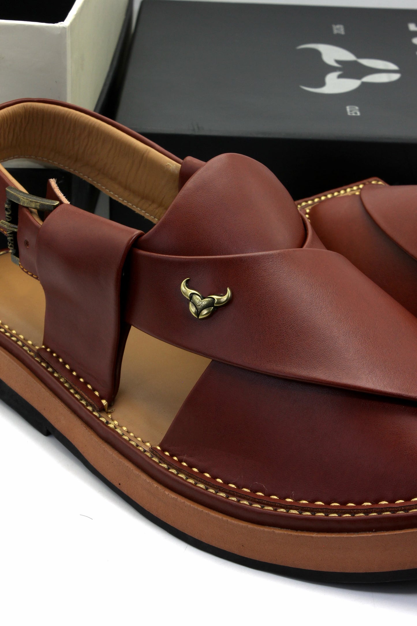 Luxury Meroon Authentic Peshawari  Kaptaan Chappal by Rennuce