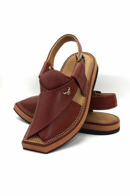 Luxury Meroon Authentic Peshawari  Kaptaan Chappal by Rennuce