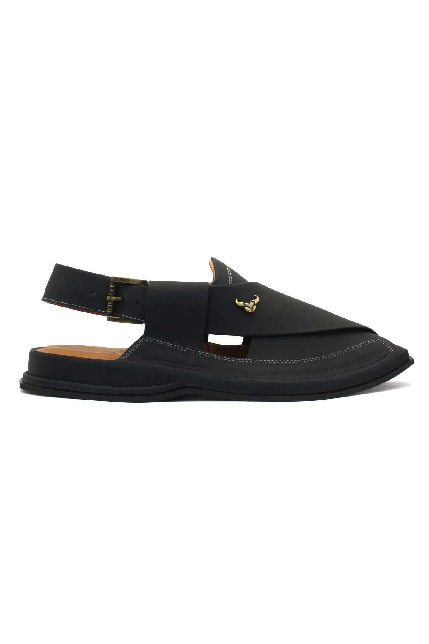 Luxury Zalmi Black Authentic Peshawari Chappal by Rennuce
