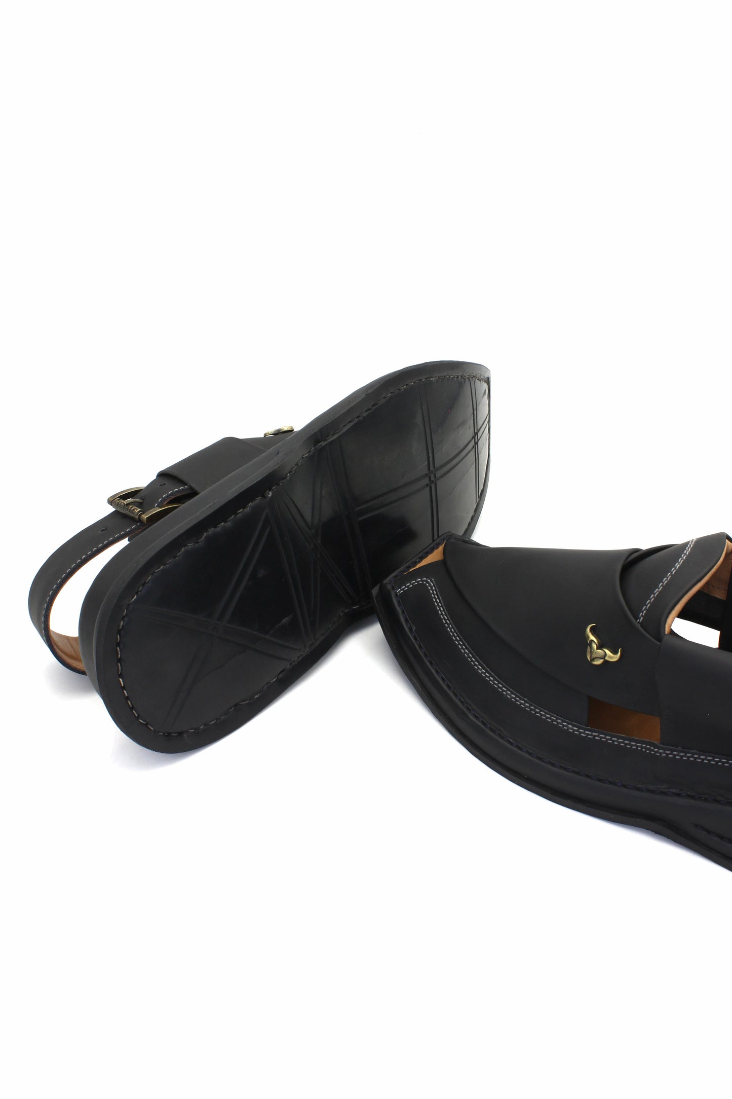 Luxury Zalmi Black Authentic Peshawari Chappal by Rennuce
