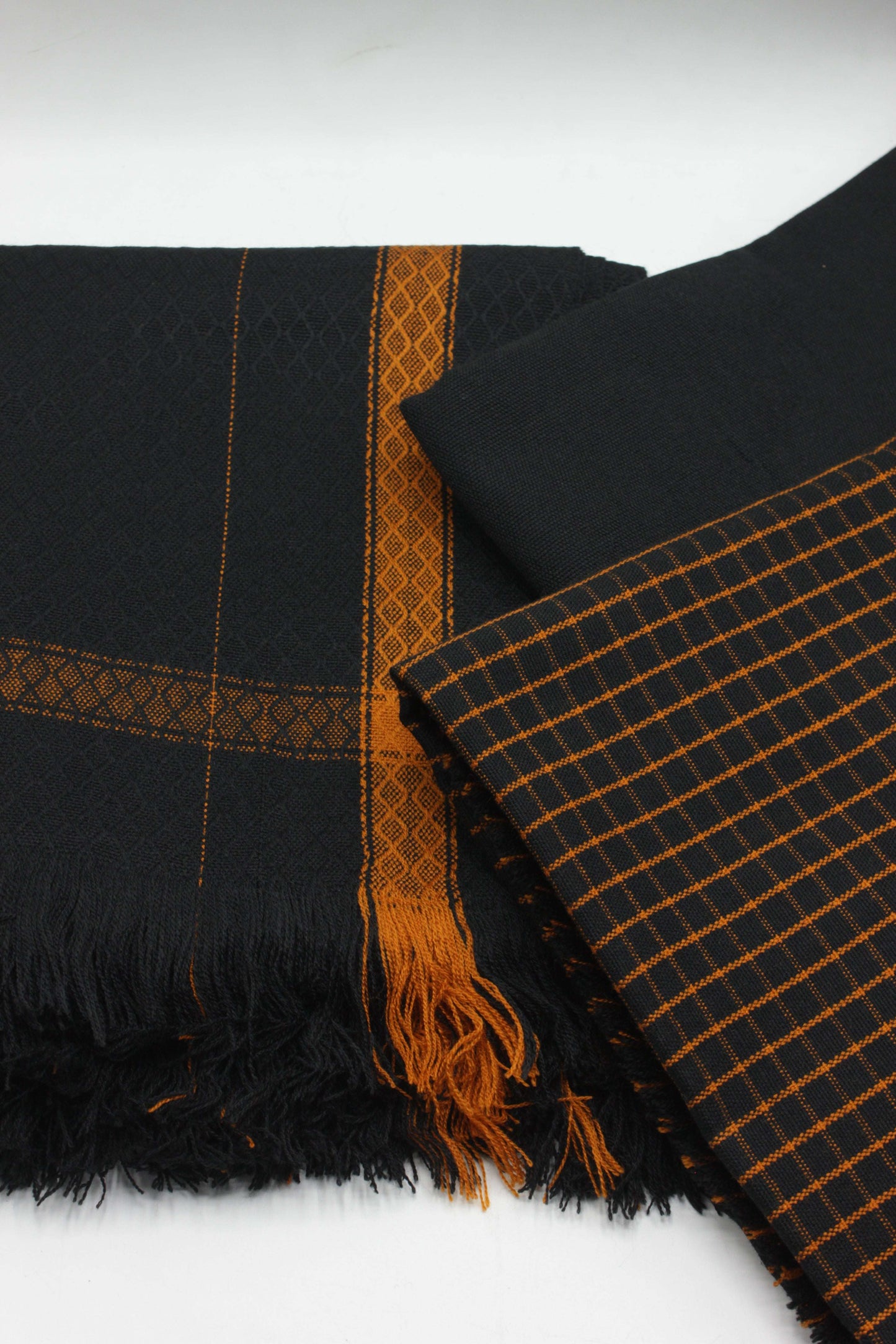 PREMIUM QUALITY BLACK WITH ORANGE NOIR PURE WOOLEN SUIT FOR WOMEN