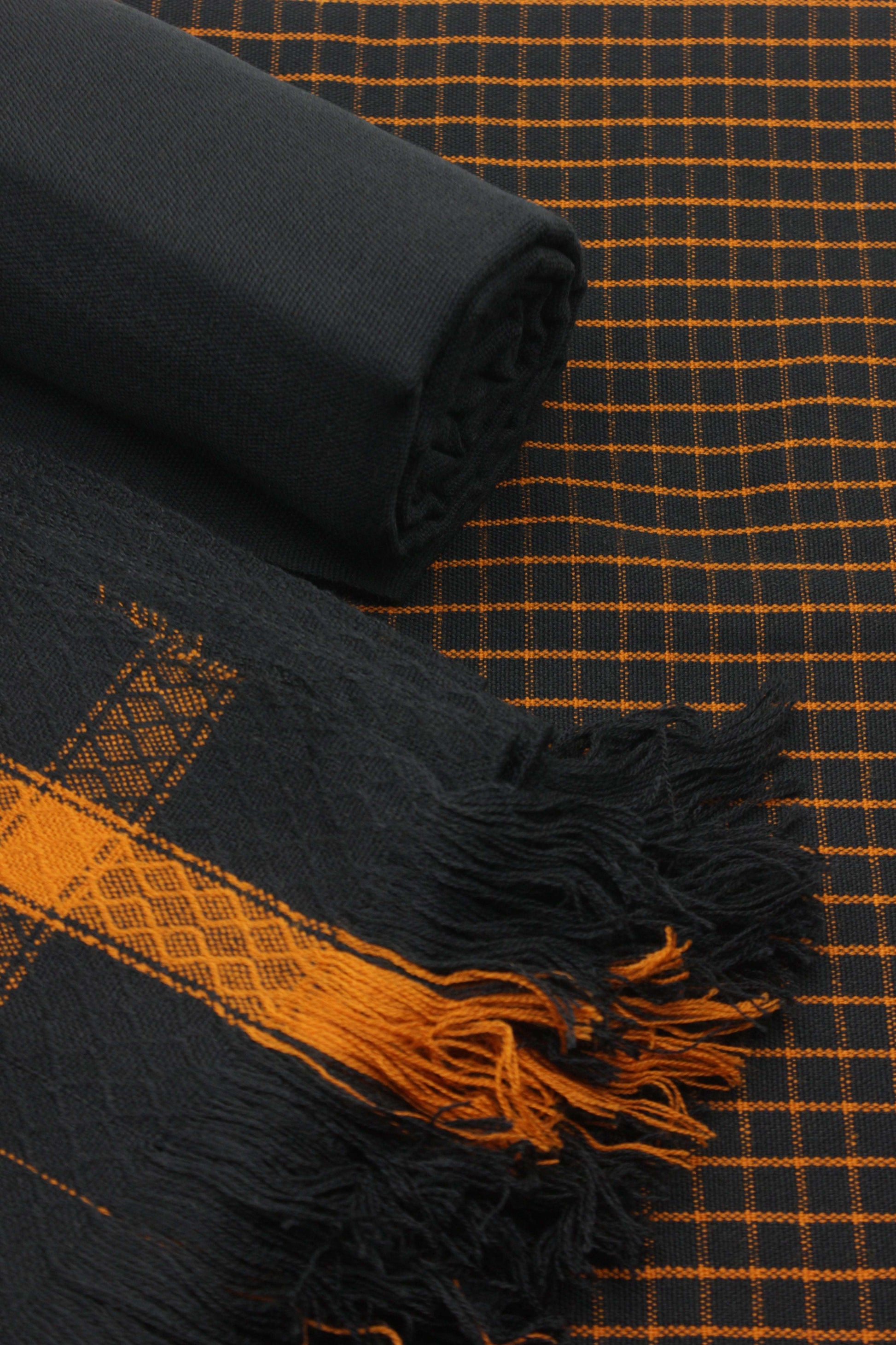 PREMIUM QUALITY BLACK WITH ORANGE NOIR PURE WOOLEN SUIT FOR WOMEN