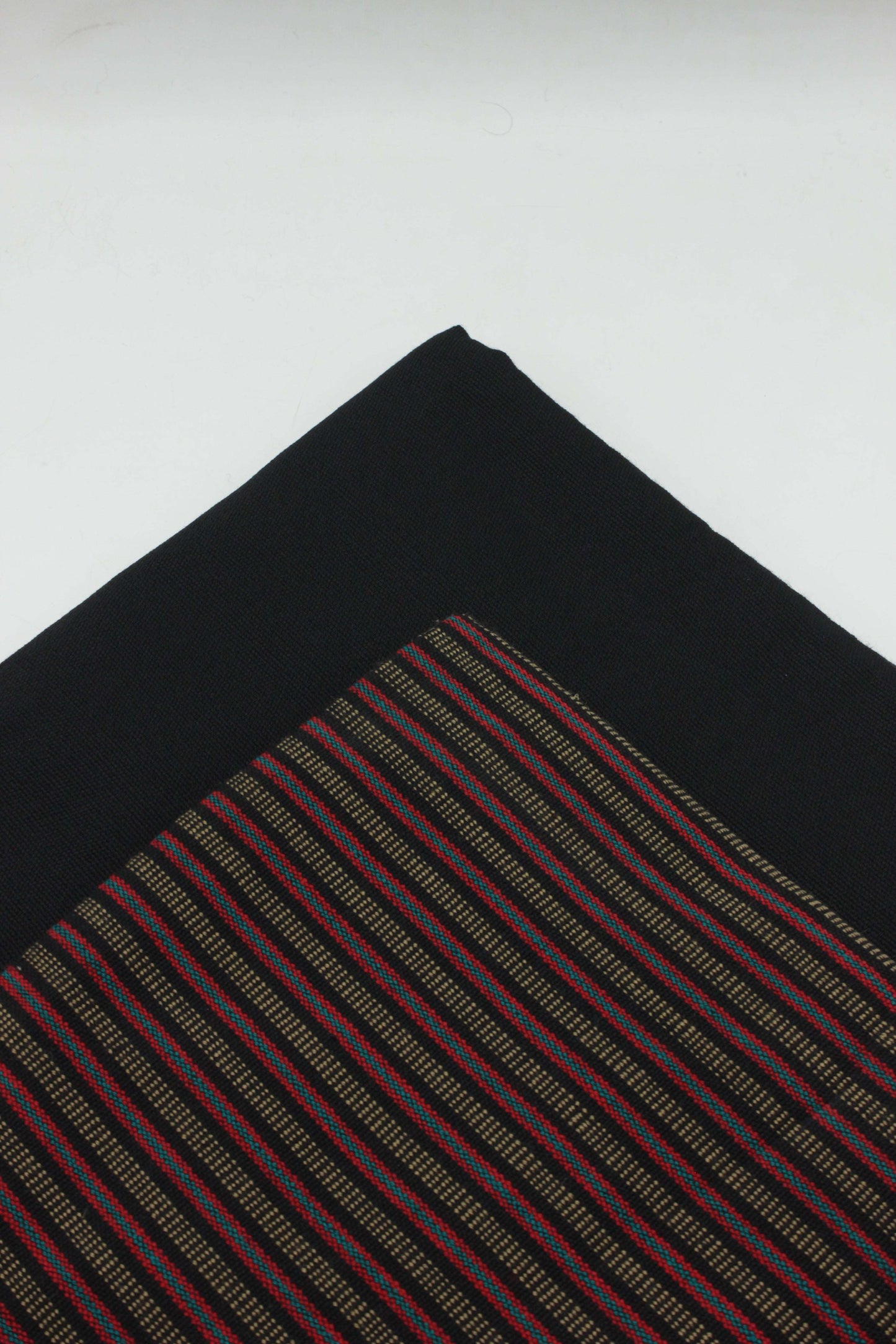 PREMIUM QUALITY BLACK WITH RED PATTERN UNSTITCHED PURE WOOLEN SUIT FOR WOMEN