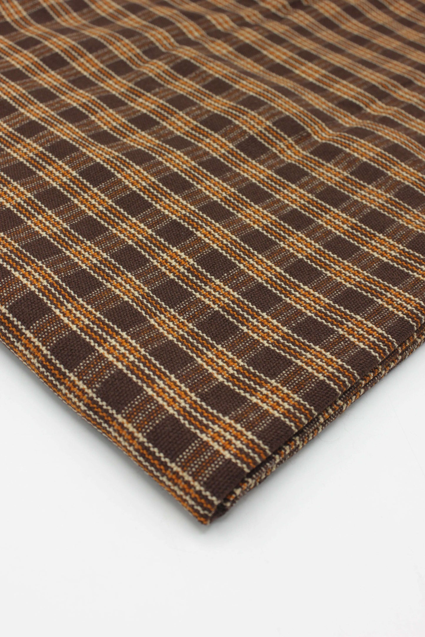 PREMIUM QUALITY BROWN WITH ORANGE PATTERN UNSTITCHED PURE WOOLEN SUIT FOR WOMEN