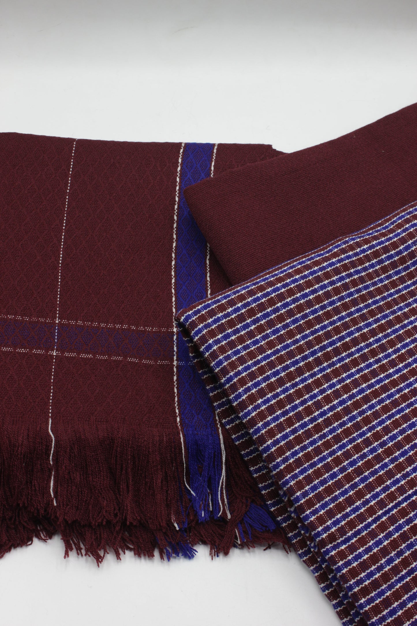 PREMIUM QUALITY MEROON WITH NAVY BORDER PURE WOOLEN SUIT FOR WOMEN