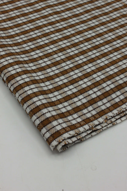 PREMIUM QUALITY OFF WHITE WITH BROWN BORDER PURE WOOLEN SUIT FOR WOMEN