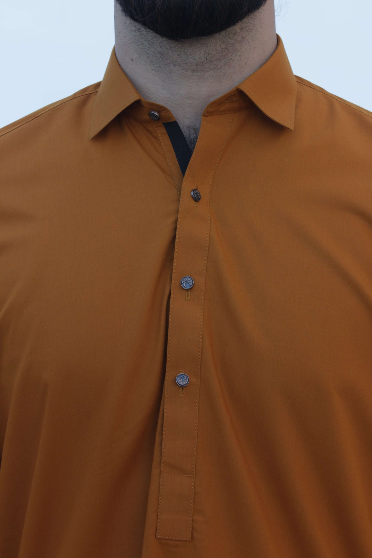Premium Quality Autumn Ochre Kameez Shalwar by Rennuce