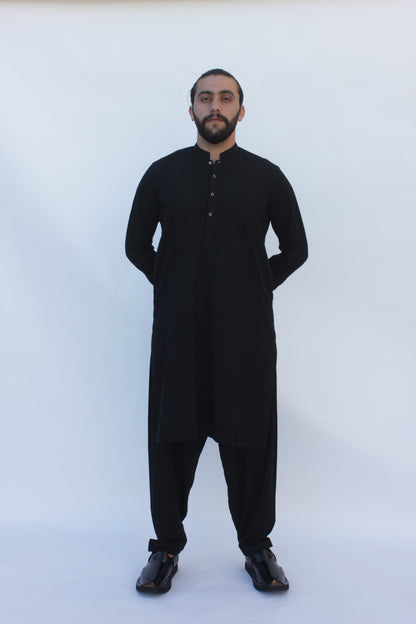 Premium Quality Black Kurta shalwar by Rennuce