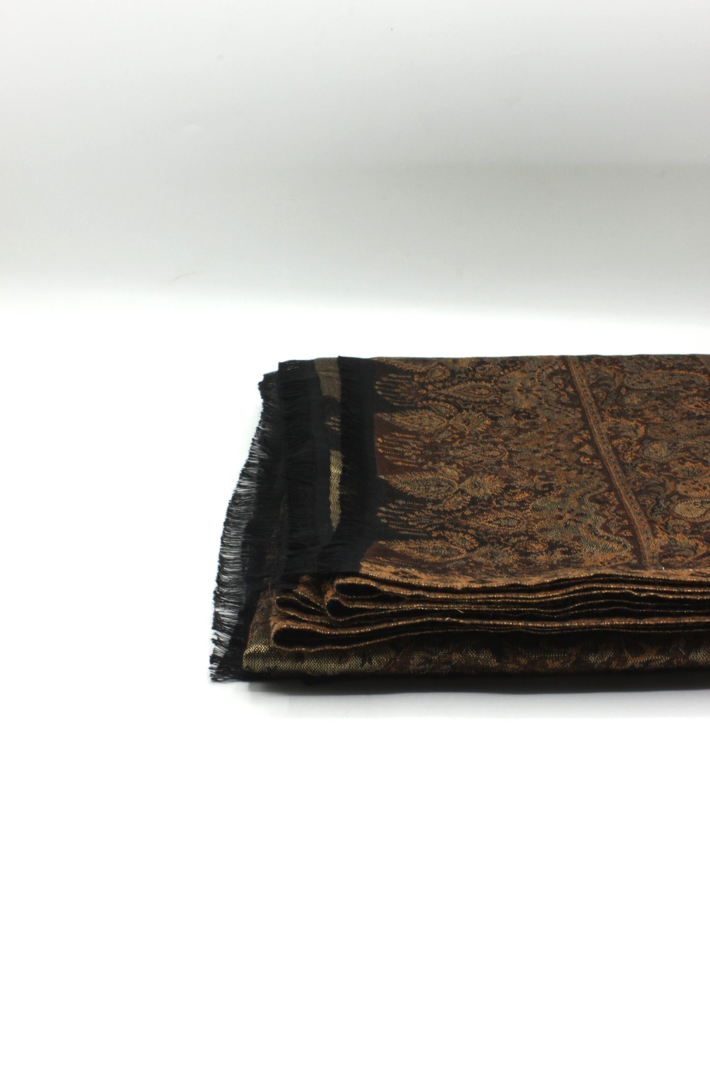 Premium Quality Brown Color Woven Authentic Pashmina Cashmere Shawl by Rennuce