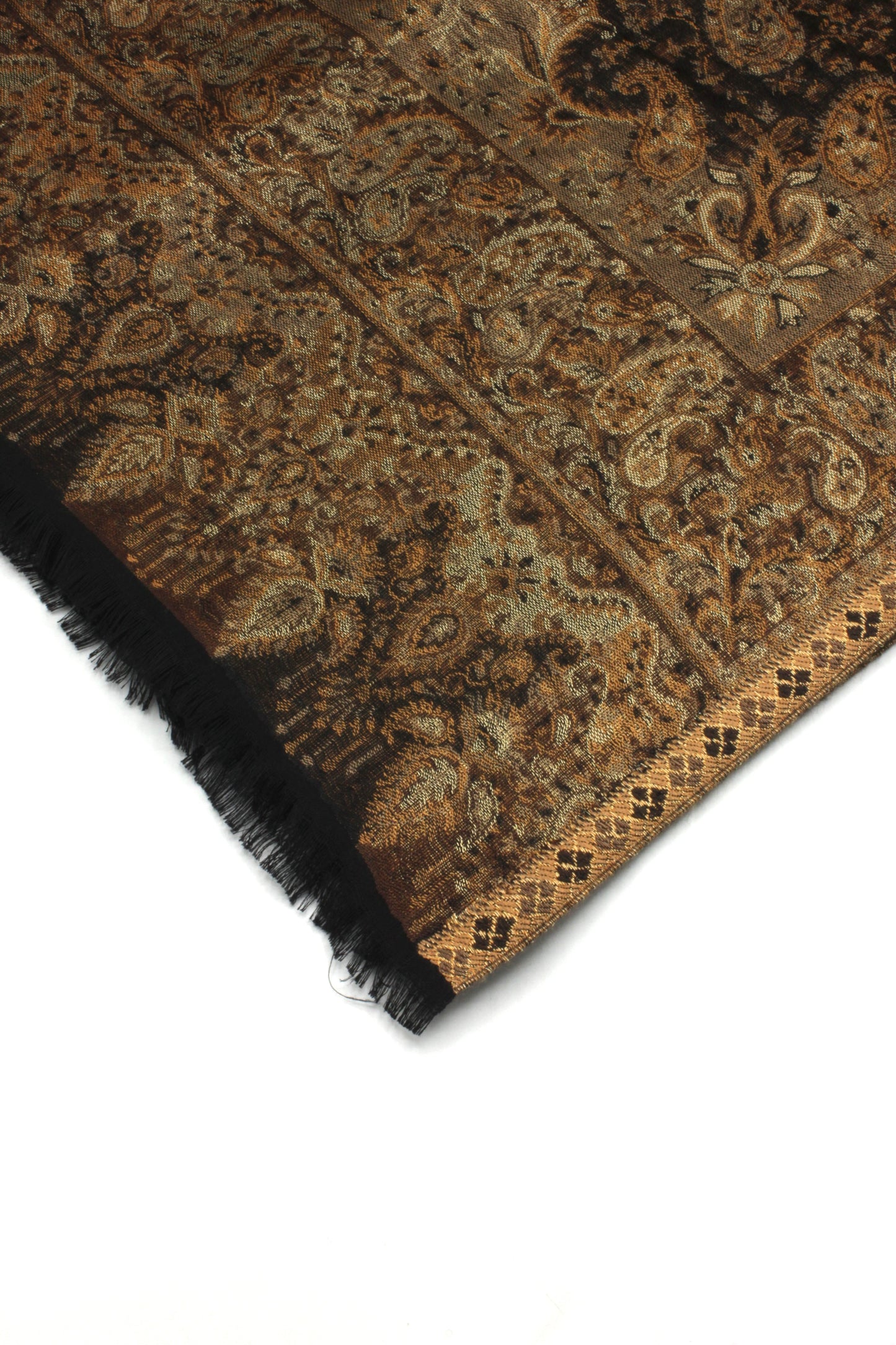 Premium Quality Brown Color Woven Authentic Pashmina Cashmere Shawl by Rennuce