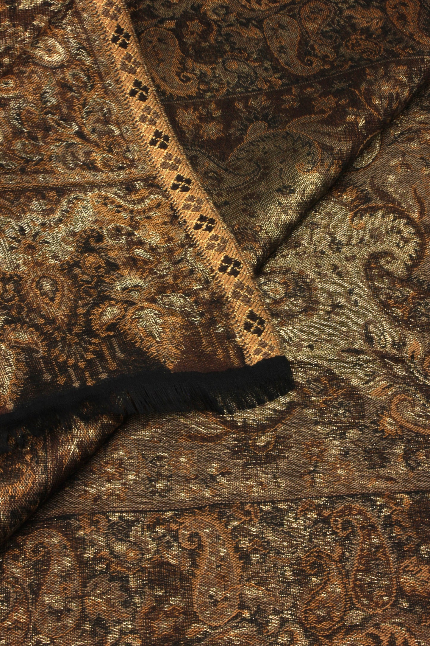 Premium Quality Brown Color Woven Authentic Pashmina Cashmere Shawl by Rennuce