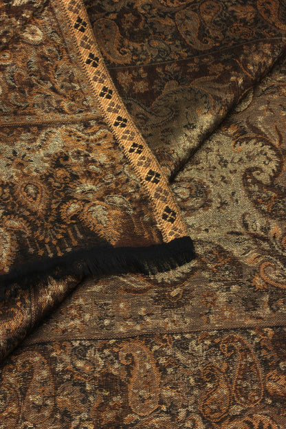 Premium Quality Brown Color Woven Authentic Pashmina Cashmere Shawl by Rennuce
