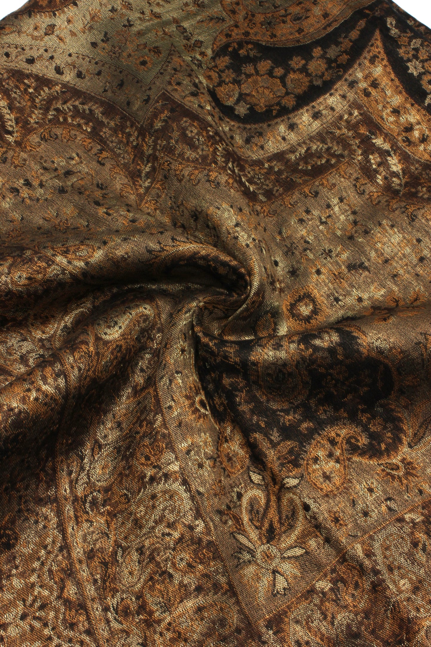 Premium Quality Brown Color Woven Authentic Pashmina Cashmere Shawl by Rennuce
