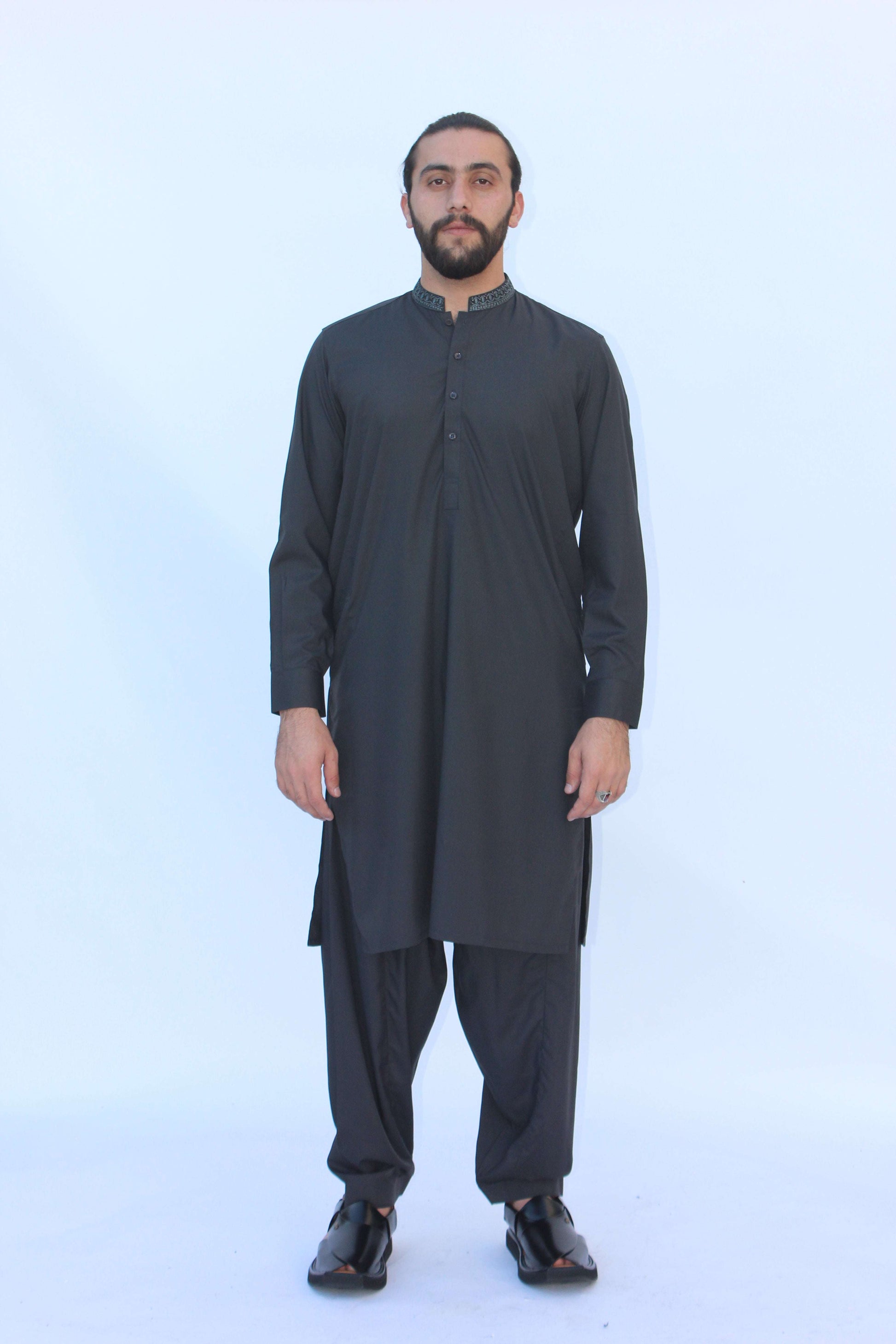 Premium Quality Carbon Shadow Kurta Shalwar by Rennuce