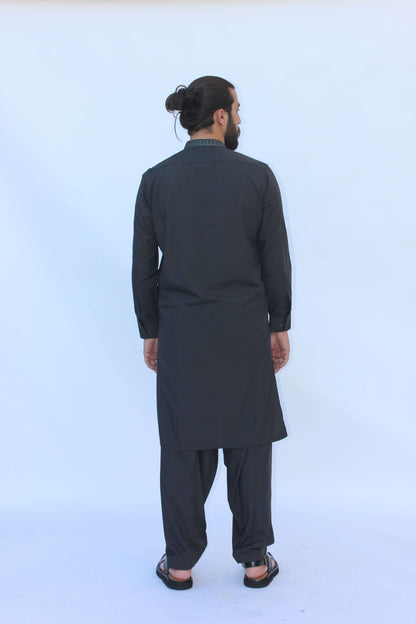 Premium Quality Carbon Shadow Kurta Shalwar by Rennuce
