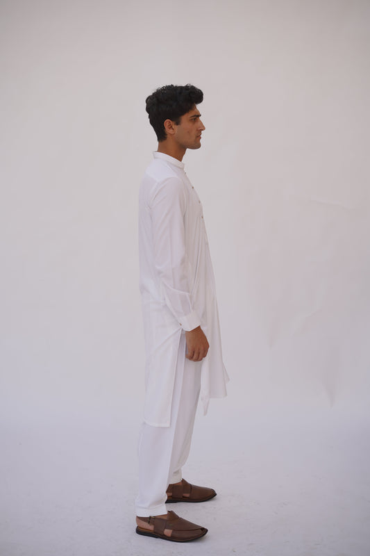Premium Quality Classic Off White Kameez Shalwar by Rennuce