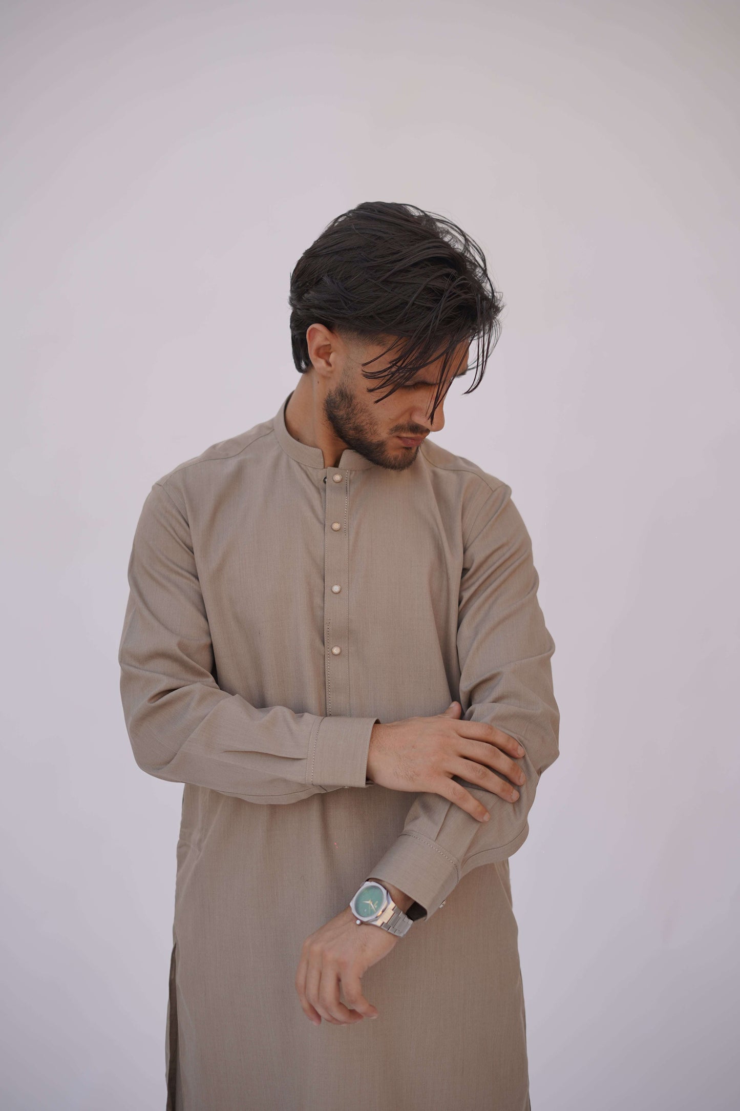 Premium Quality Classic Sandstone Kurta Shalwar by Rennuce