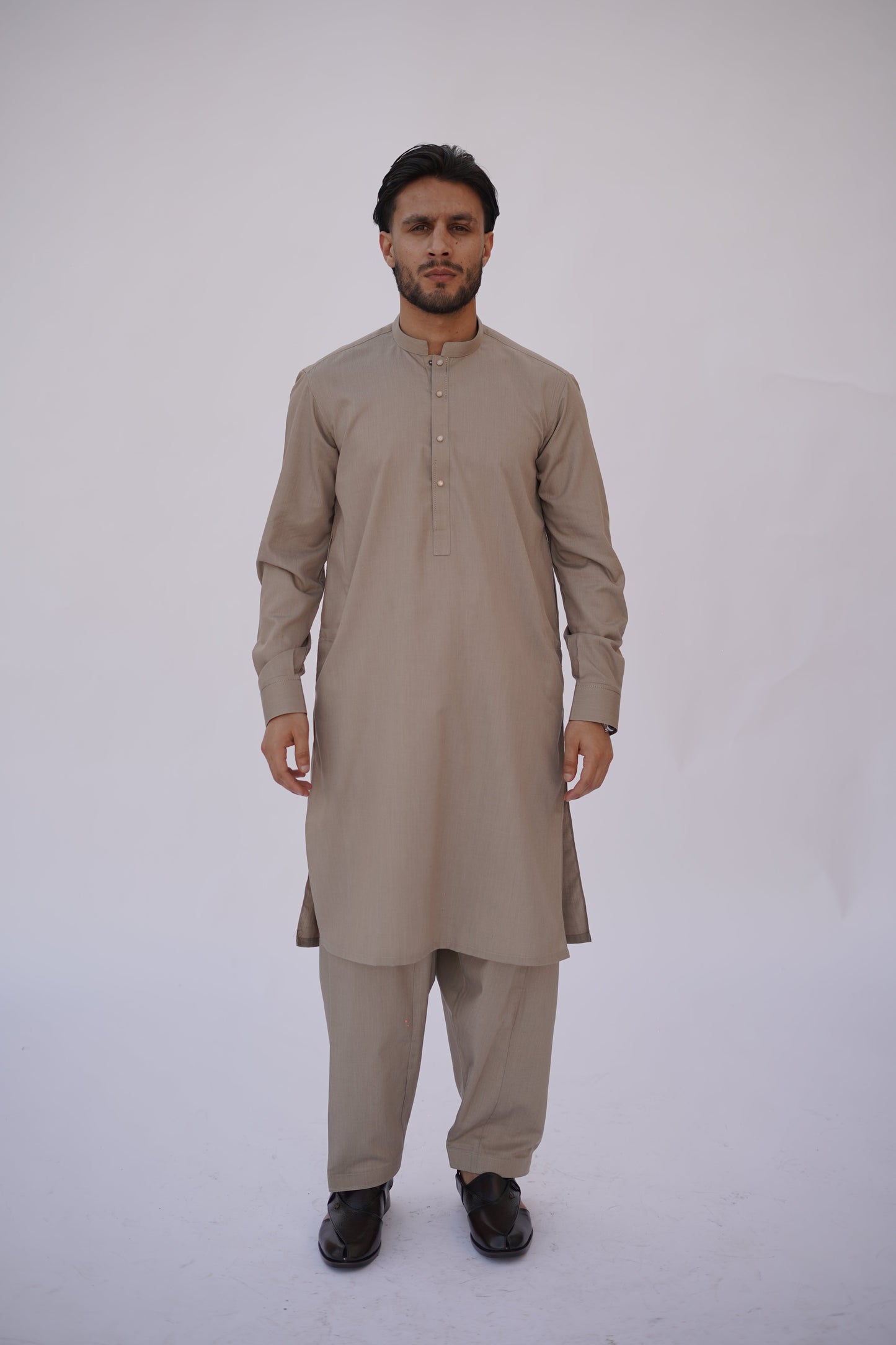 Premium Quality Classic Sandstone Kurta Shalwar by Rennuce