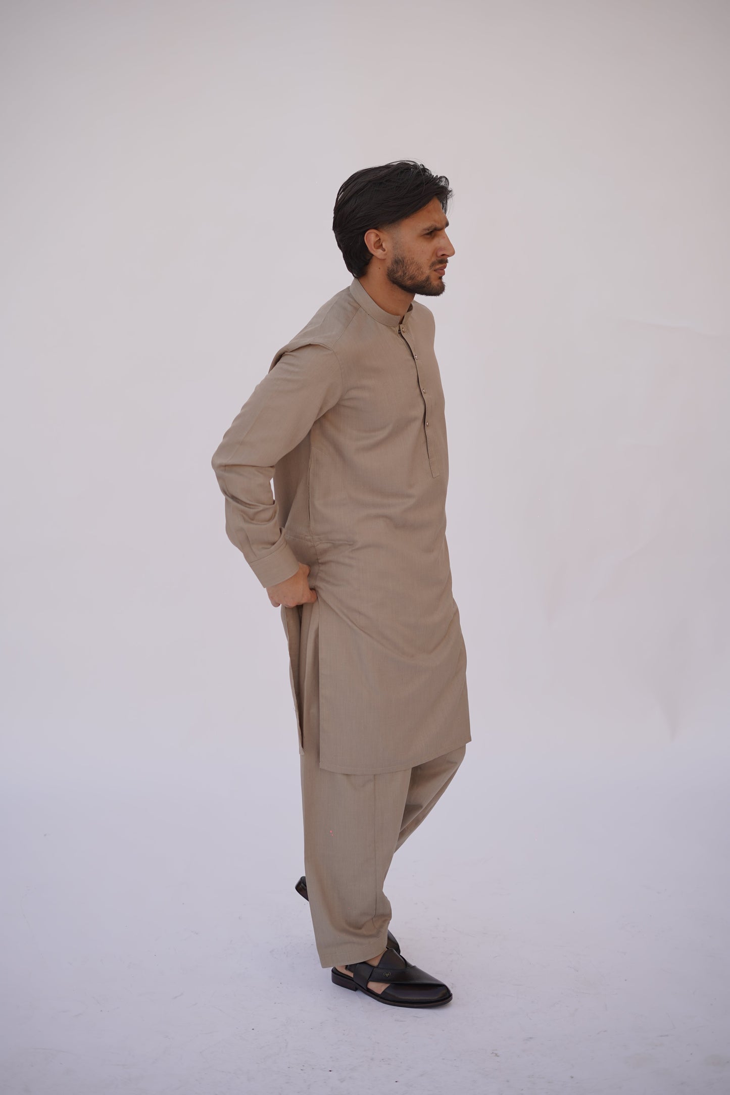Premium Quality Classic Sandstone Kurta Shalwar by Rennuce