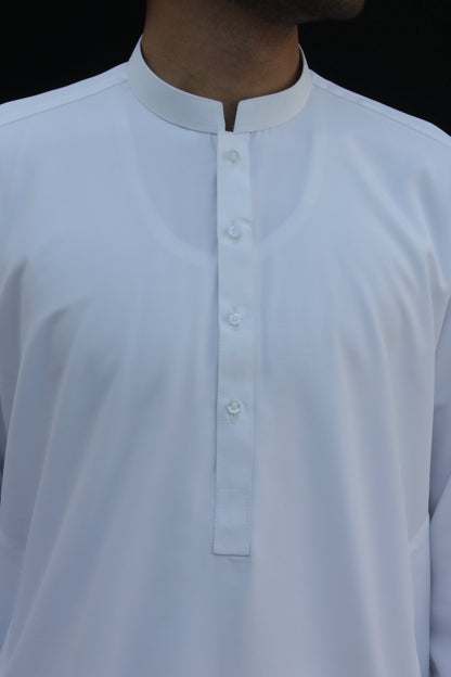 Premium Quality Classic White Kurta Shalwar by Rennuce
