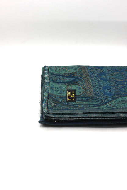 Premium Quality Dark Blue Multi Color Kani Pashmina Cashmere Shawl by Rennuce