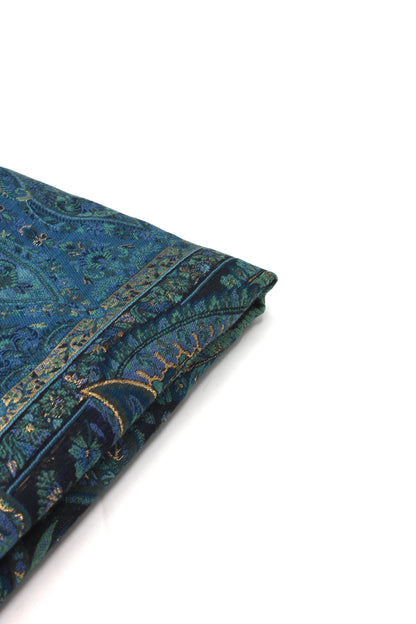 Premium Quality Dark Blue Multi Color Kani Pashmina Cashmere Shawl by Rennuce