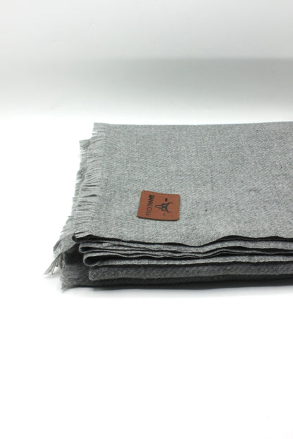 Premium Quality Extremely Soft Gray Color Pashmina Cashmere Shawl for Men
