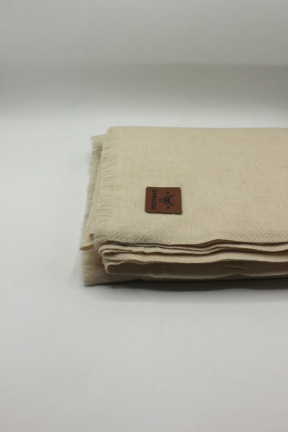 Premium Quality Extremely Soft Light Beige Color Pashmina Cashmere Shawl for Men