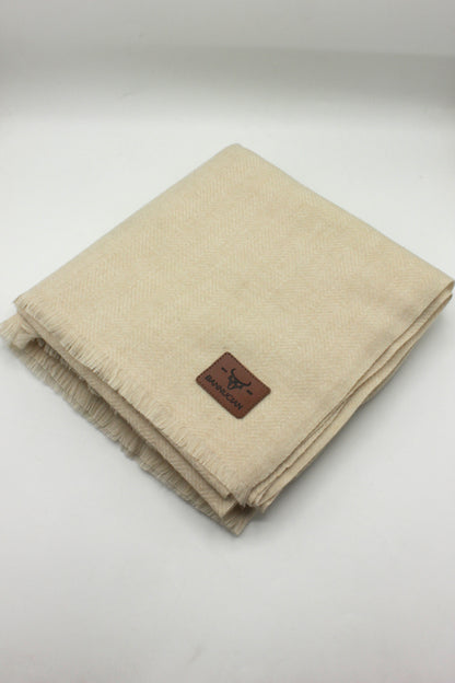 Premium Quality Extremely Soft Light Beige Color Pashmina Cashmere Shawl for Men