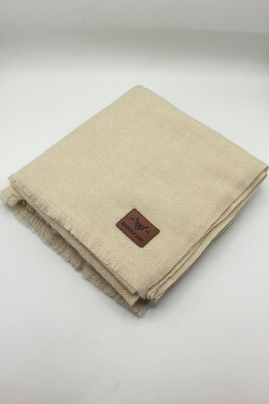 Premium Quality Extremely Soft Light Beige Color Pashmina Cashmere Shawl for Men