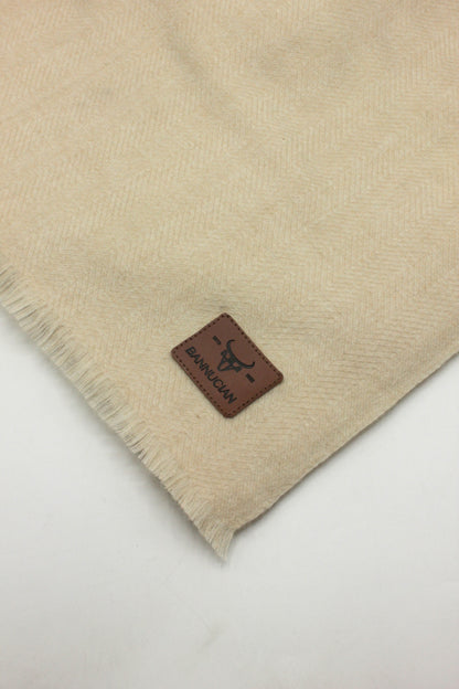Premium Quality Extremely Soft Light Beige Color Pashmina Cashmere Shawl for Men