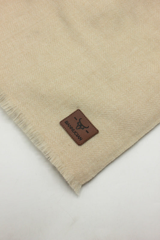 Premium Quality Extremely Soft Light Beige Color Pashmina Cashmere Shawl for Men