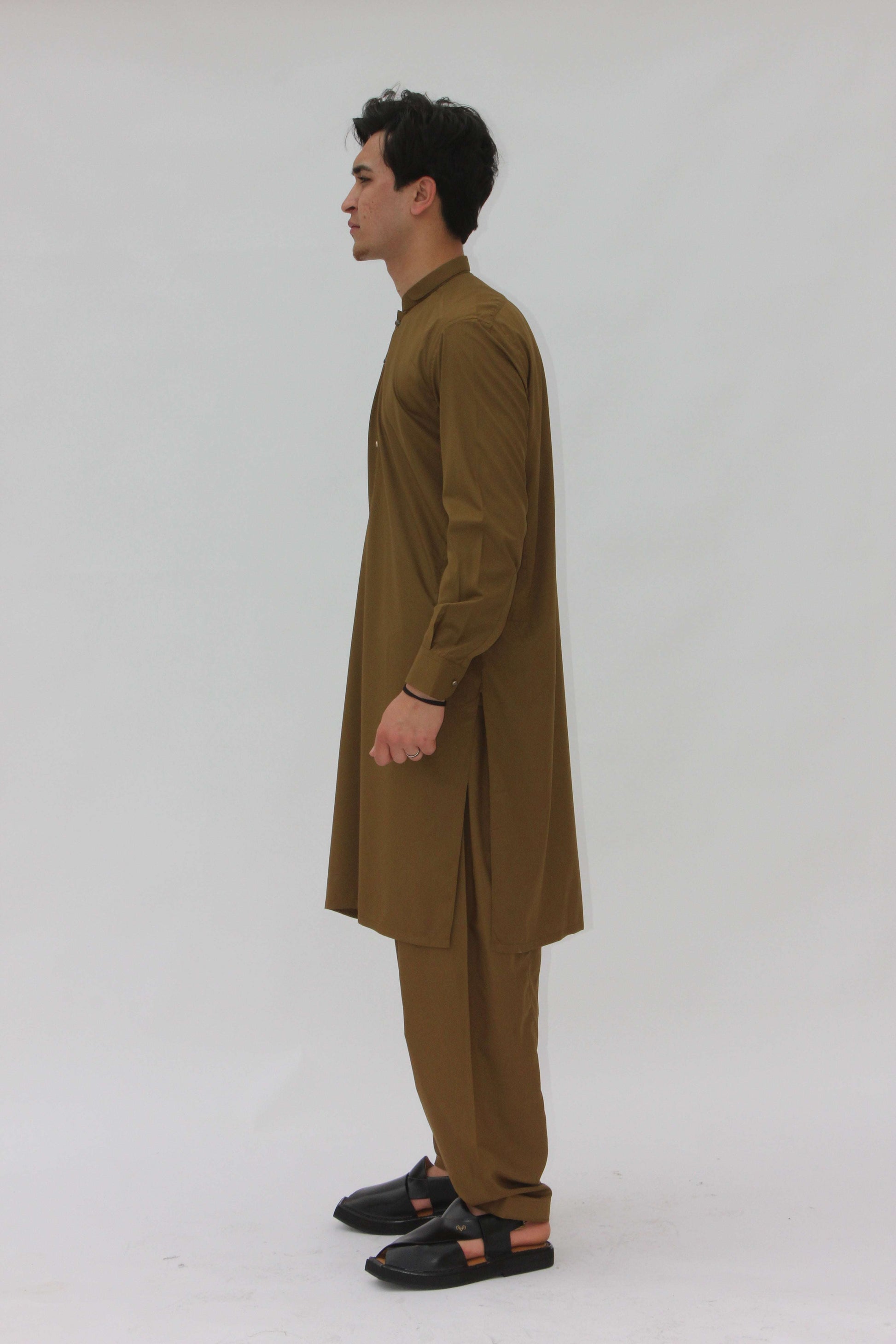 Premium Quality Musturd Double Ban Kameez Shalwar by Rennuce