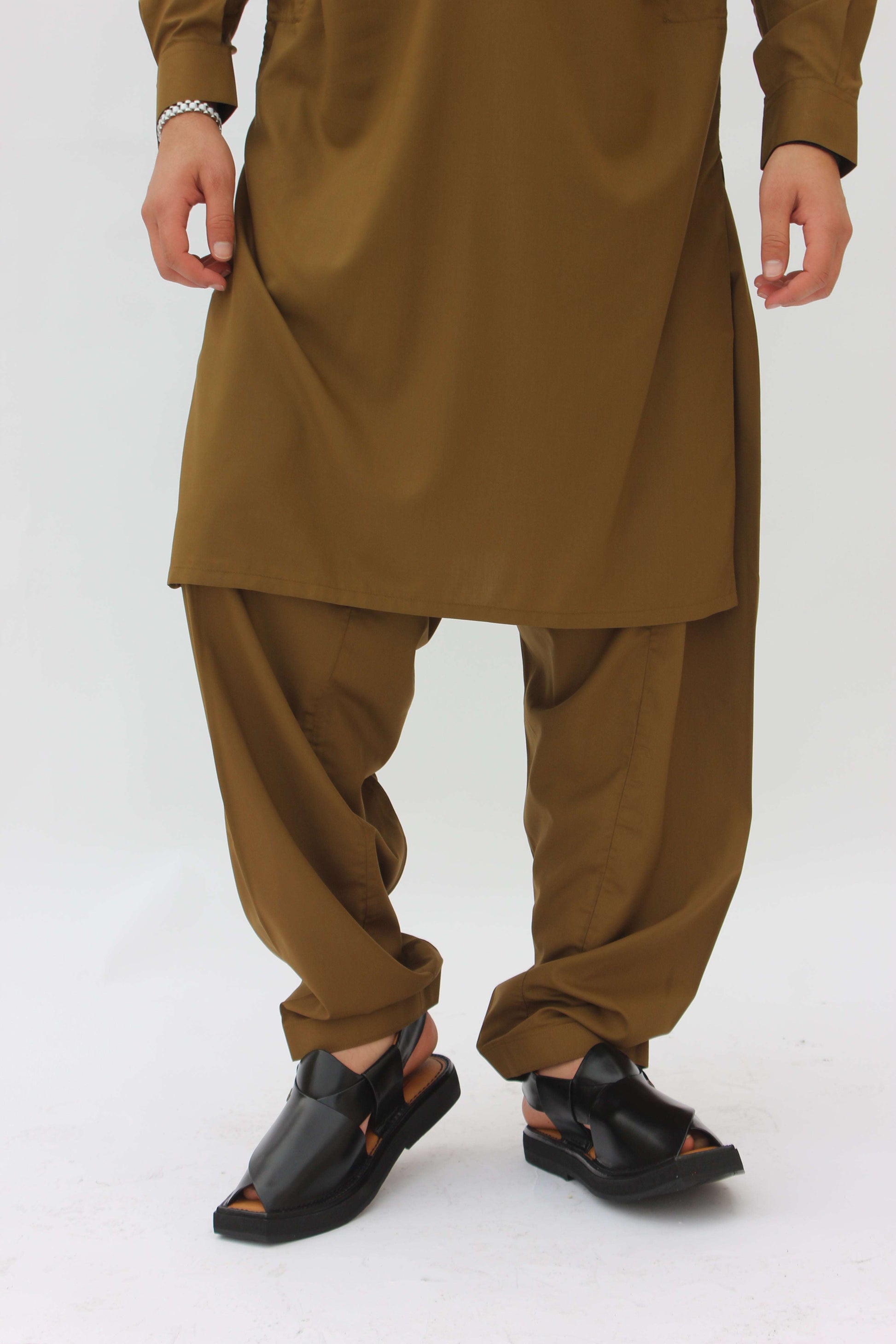 Premium Quality Musturd Double Ban Kameez Shalwar by Rennuce
