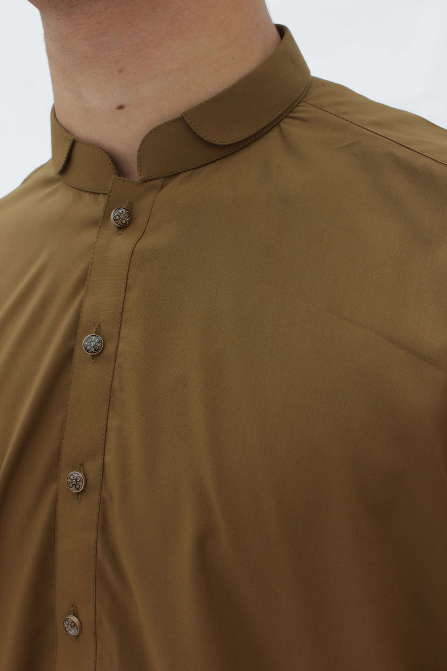 Premium Quality Musturd Double Ban Kameez Shalwar by Rennuce