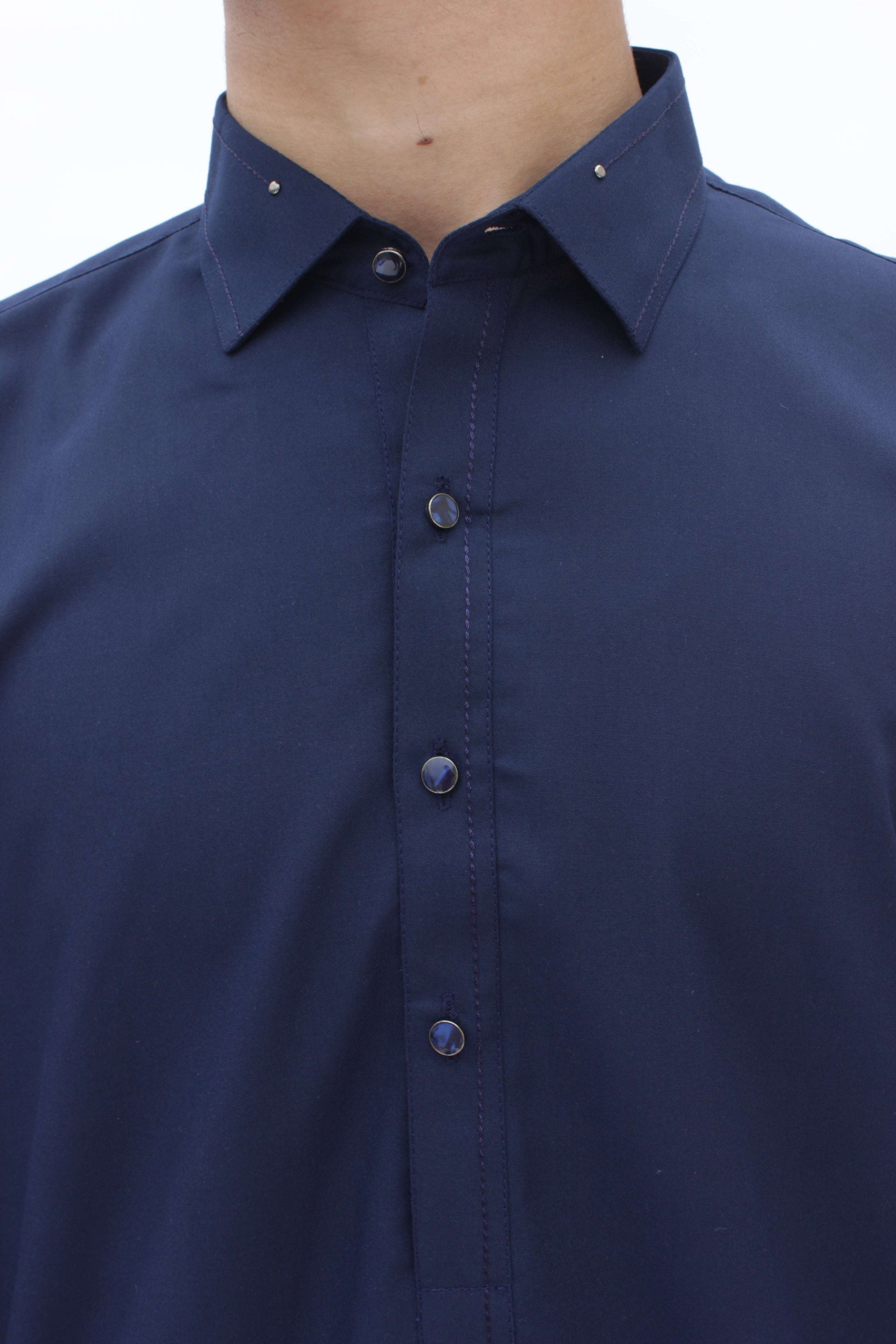 Premium Quality Navy Blue Kameez shalwar by Rennuce