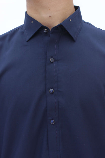 Premium Quality Navy Blue Kameez shalwar by Rennuce