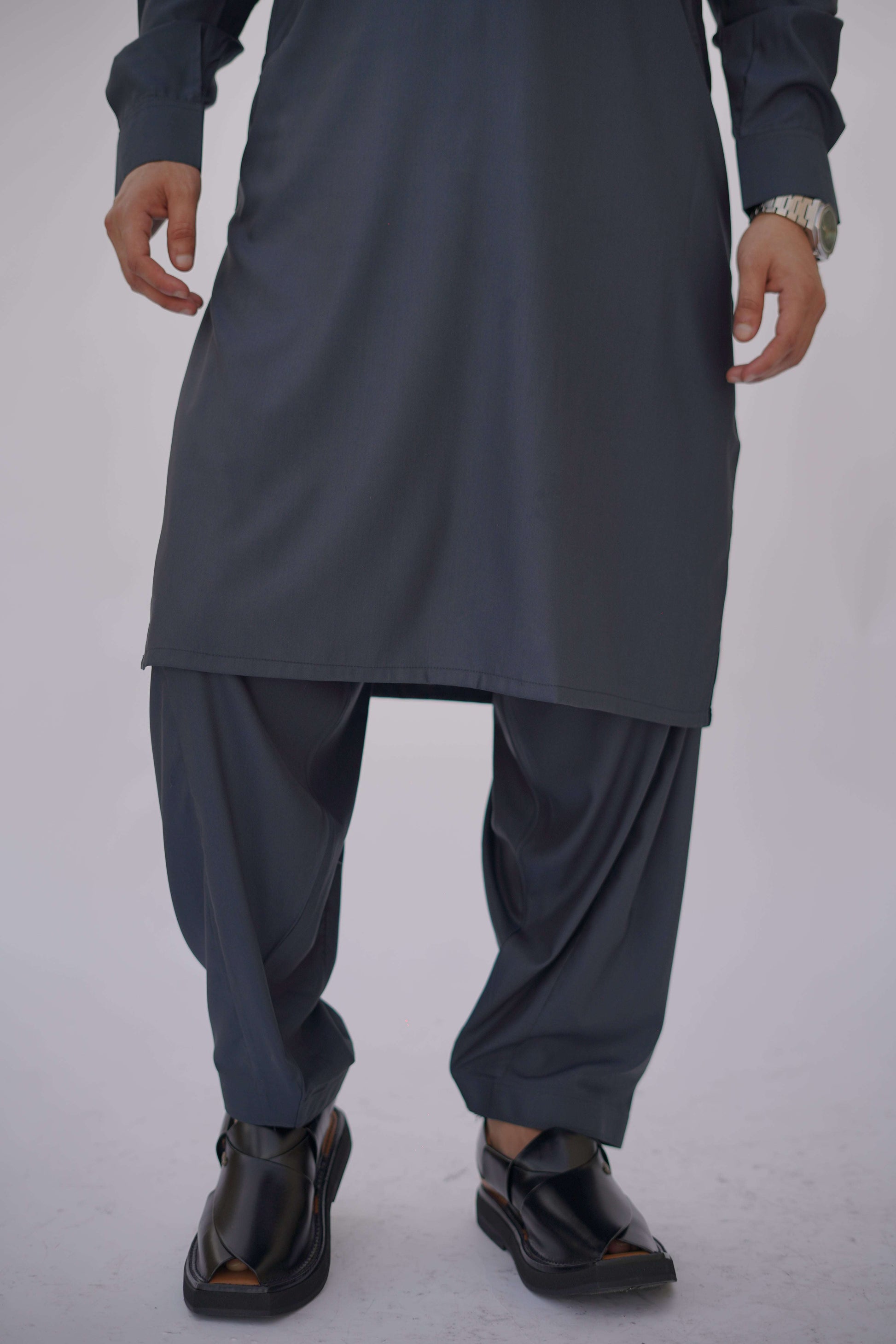 Premium Quality Navy Luxe Kurta Shalwar by Rennuce