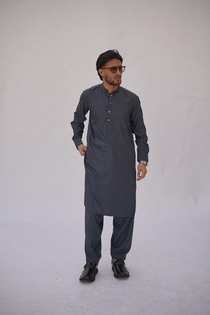 Premium Quality Navy Luxe Kurta Shalwar by Rennuce