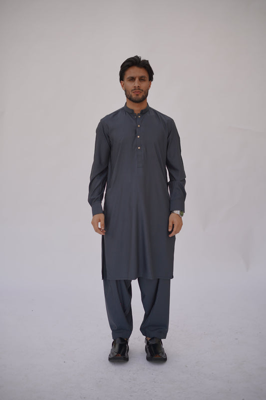 Premium Quality Navy Luxe Kurta Shalwar by Rennuce