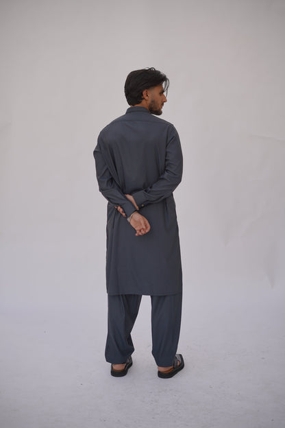 Premium Quality Navy Luxe Kurta Shalwar by Rennuce