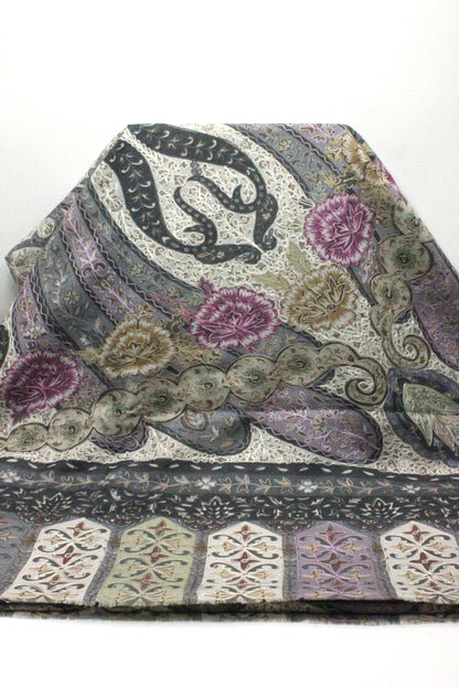 Premium Quality Off White Fully Multi Color Kalamkar Authentic Pashmina Cashmere Shawl by Rennuce