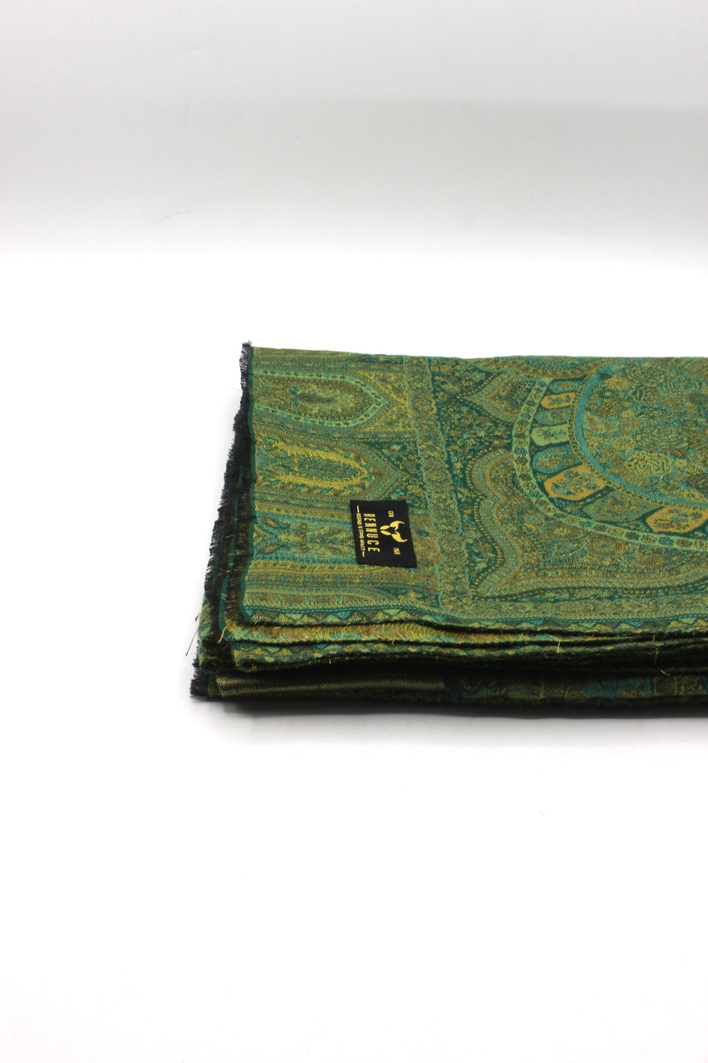 Premium Quality Parrot Green Moon Light Color Woven Authentic Pashmina Cashmere Shawl by Rennuce