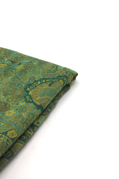 Premium Quality Parrot Green Moon Light Color Woven Authentic Pashmina Cashmere Shawl by Rennuce