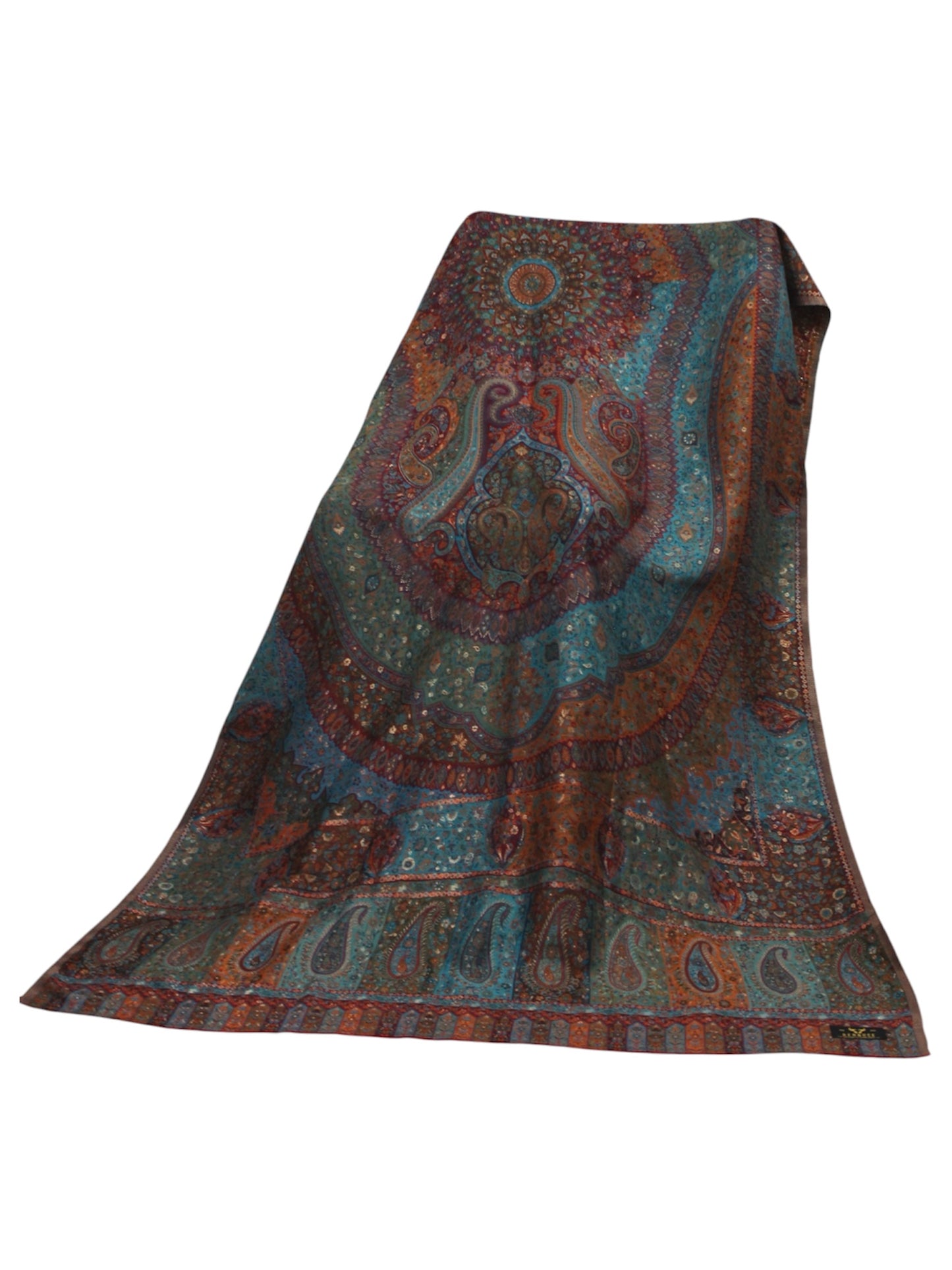 Premium Quality Peacoak Blue Multi Color Kani Pashmina Cashmere Shawl by Rennuce