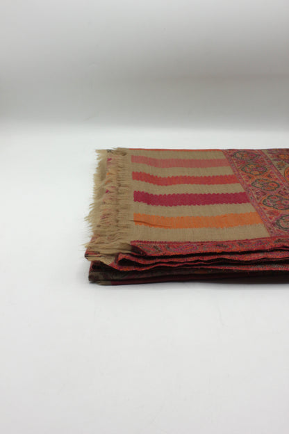 Premium Quality Pink Multi Color Woven Authentic Pashmina Cashmere Shawl by Rennuce