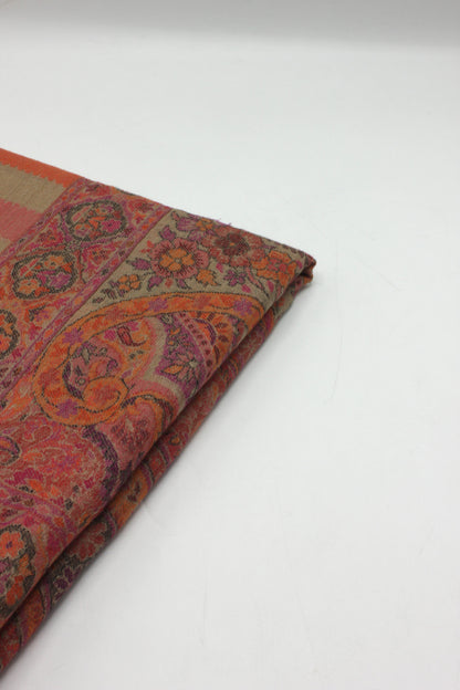 Premium Quality Pink Multi Color Woven Authentic Pashmina Cashmere Shawl by Rennuce